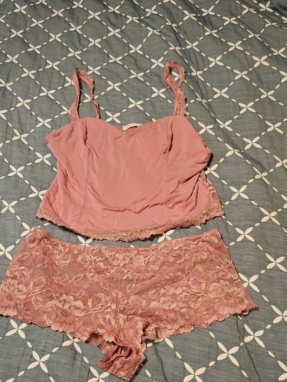 Victorias Secret 2 Piece Pink Lace Set